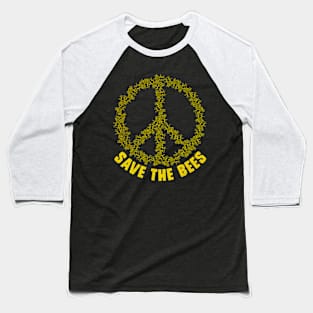 Save The Bees Peace Sign Honey Bee Baseball T-Shirt